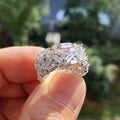 Silver Tone Baguette Crystal Wide Band Ring Fashion Jewelry view 4