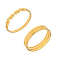 Double Layer Clasp Bangle Bracelets Gold Steel Knot Band view 5