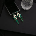 Crystal Leaf Cascade Drop Earrings Gold Blue Green Red view 8