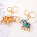 Rhinestone Elephant Keychain Gold Clasp Red Black Blue view 3