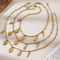 Gold Stainless Steel Religious Charm Necklace Pendants view 3