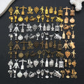 Black Wine Theme Metal Charms with 6 Listed Options view 1