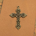 56x38mm Vintage Zinc Alloy Cross Charm Pendant