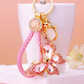Large Gem Butterfly Keychains in Multicolor Yellow and Pink with Fortune Loops view 10