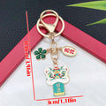 Six Color Lion Dance Flower and Message Keychains with Metal Hardware view 6