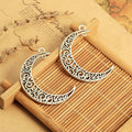 Large Filigree Crescent Moon Metal Charm in Four Finishes view 8