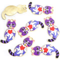 Printed Sitting Cat Charms in Gold and Silver Tones, 15 Designs view 12