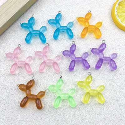 Clear flower beads arranged on a light background
