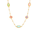 Gold Stainless Steel Czech Glass Marquise Station Necklace view 5