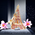 Jeweled Eiffel Tower Keychain with Multicolor Crystal Panels view 3