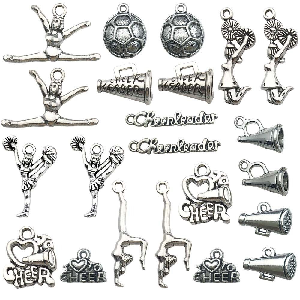 Antique Silver Zinc Alloy Cheerleader Soccer Horn charm pendant for DIY necklace
