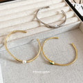 Pearl Green Stone Zircon Open Cuff Bracelets 4 Styles view 2