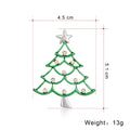 Green Silver Tone Christmas Tree Crystal Metal Brooch Pin view 2