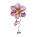 Fabric Flower Pearl Tassel Duckbill Hair Clips Pink Purple view 5