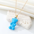 Gold Tone Gummy Bear Pendant Necklaces in Six Candy Colors view 7