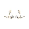 Star and Pearl Curved Ear Climber Earrings Statement Jewelry view 5