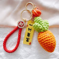 Crocheted Fruit and Vegetable Keychains with Message Tags and Bells view 3