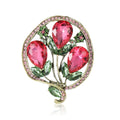 Three Tulip Crystal Brooch in Blue or Pink Floral Colors view 5