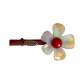 Red Duckbill Clip Iridescent Resin Flower Single Piece view 5