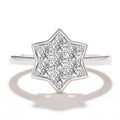 Silver Hexagram Star Clear CZ Cluster Band Ring Style view 2