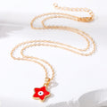 Gold Tone Star Evil Eye Pendant Necklaces in Four Colors view 2
