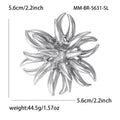Metal Firework Starburst Brooch Gold Silver Pointed Petals view 5