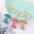 Rhinestone Mushroom Keychain Metal Crystal Pendant Bag Charm view 1