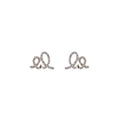 Silver Pave Crystal Twisted Knot Stud Earrings Pair view 5