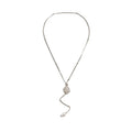 Silver Floral Cluster Pearl Drop Necklace for Layered Everyday Styling view 5