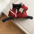 Knit Fabric Claw Clip Crochet Bag Horse Charm 3 Styles view 6