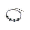 Silver Tone Square Crystal Halo Bracelets In Green Clear Or Pink view 5