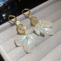 Layered Petal Drop Hoop Earrings - 2 Styles Polished Decorative Design view 7