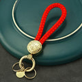 Fortune Medallion Braided Wrist Loop Keychains in Four Colors view 6