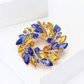 Crystal Wheat Wreath Brooch in Pink or Blue and Yellow view 3