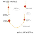 Gold Bead Station Necklace Teardrop Triangle Czech Glass view 9