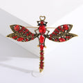 Crystal Dragonfly Brooch with Openwork Wings in Two Colors view 2