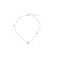 Silver Twisted Chain Bead Necklace Blue or Strawberry Drop view 5