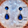 Teardrop Halo Dangle Earrings In Five Stone Colors view 5