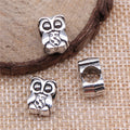 Detailed Owl Shaped Large Hole Metal Beads in Two Finishes view 2