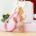 Jeweled Long Ear Rabbit Keychains with Three Braided Loop Styles view 6