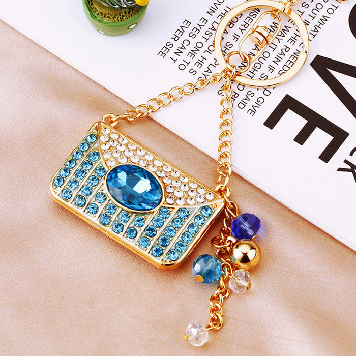 Jeweled Perfume Purse and Enamel Handbag Keychains in Eleven Colors