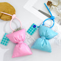 Padded Bow Charm Keychain with Silicone Beaded Loop view 1