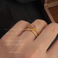 Gold Tone Crown Adjustable Open Rings In Slim And Wide Styles view 2