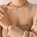 Baguette Cubic Zirconia Necklace And Bracelet Multi Color Set view 11