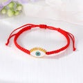 Red Woven Cord Lash Evil Eye Adjustable Bracelets in Six Colors view 3