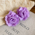 Large Rose Flower Stud Earrings in Four Colors Decorative Jewelry view 7