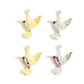 Crystal-Accented Gold Silver Hummingbird Alloy Charms in 4 Styles view 3