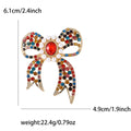 Large Crystal Bow Brooch With Pearl Border in Blue or Multicolor view 7