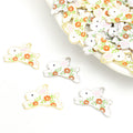 Enamel-Look Gold Silver Flower Alloy Pendant Components in 2 Styles view 1