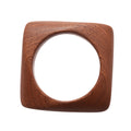 Coffee Brown Round Wooden Bangle Smooth Grain Finish view 5